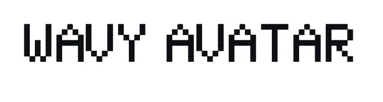 Die Wörter WAVY AVATAR, gesetzt in der Schrift, die der Assistent gerade gezeichnet hat